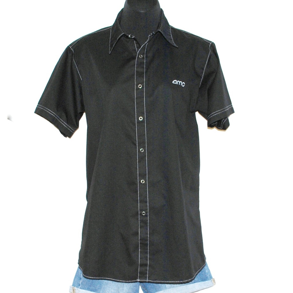 Unisex Amc Movie Theater Uniform Bowling Shirt Top View 2